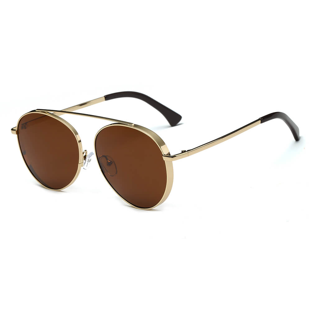 BETHEL | CA08 - Retro Mirrored Lens Teardrop Aviator Sunglasses - Cramilo Eyewear - Stylish Trendy Affordable Sunglasses Clear Glasses Eye Wear Fashion