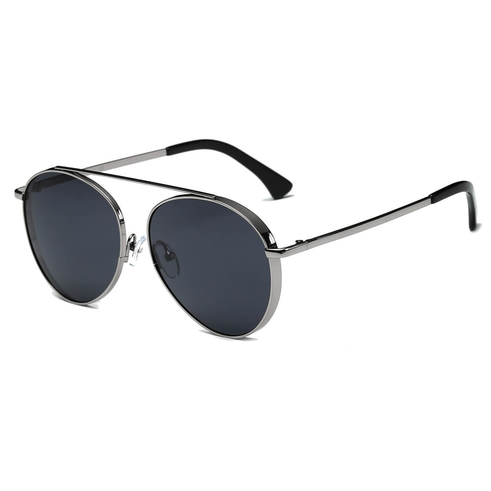 BETHEL | CA08 - Retro Mirrored Lens Teardrop Aviator Sunglasses - Cramilo Eyewear - Stylish Trendy Affordable Sunglasses Clear Glasses Eye Wear Fashion