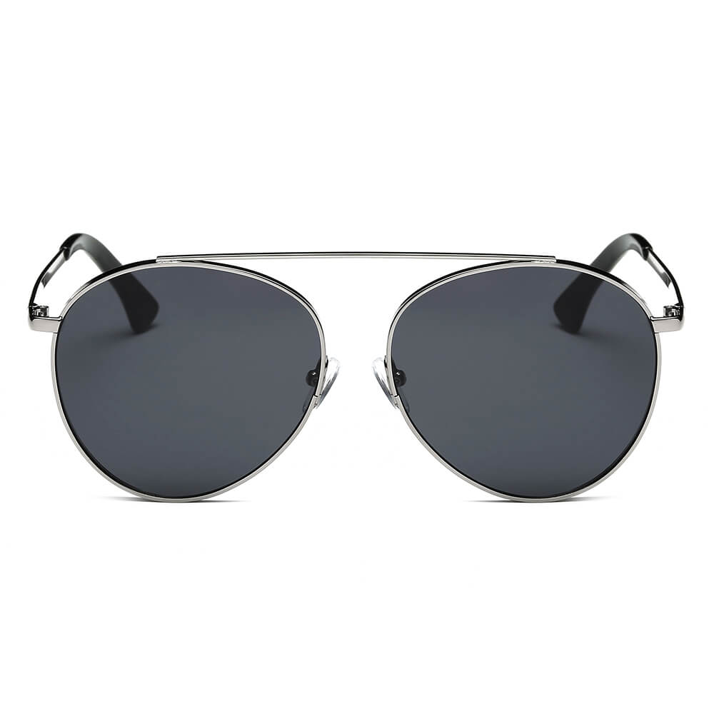 BETHEL | CA08 - Retro Mirrored Lens Teardrop Aviator Sunglasses - Cramilo Eyewear - Stylish Trendy Affordable Sunglasses Clear Glasses Eye Wear Fashion