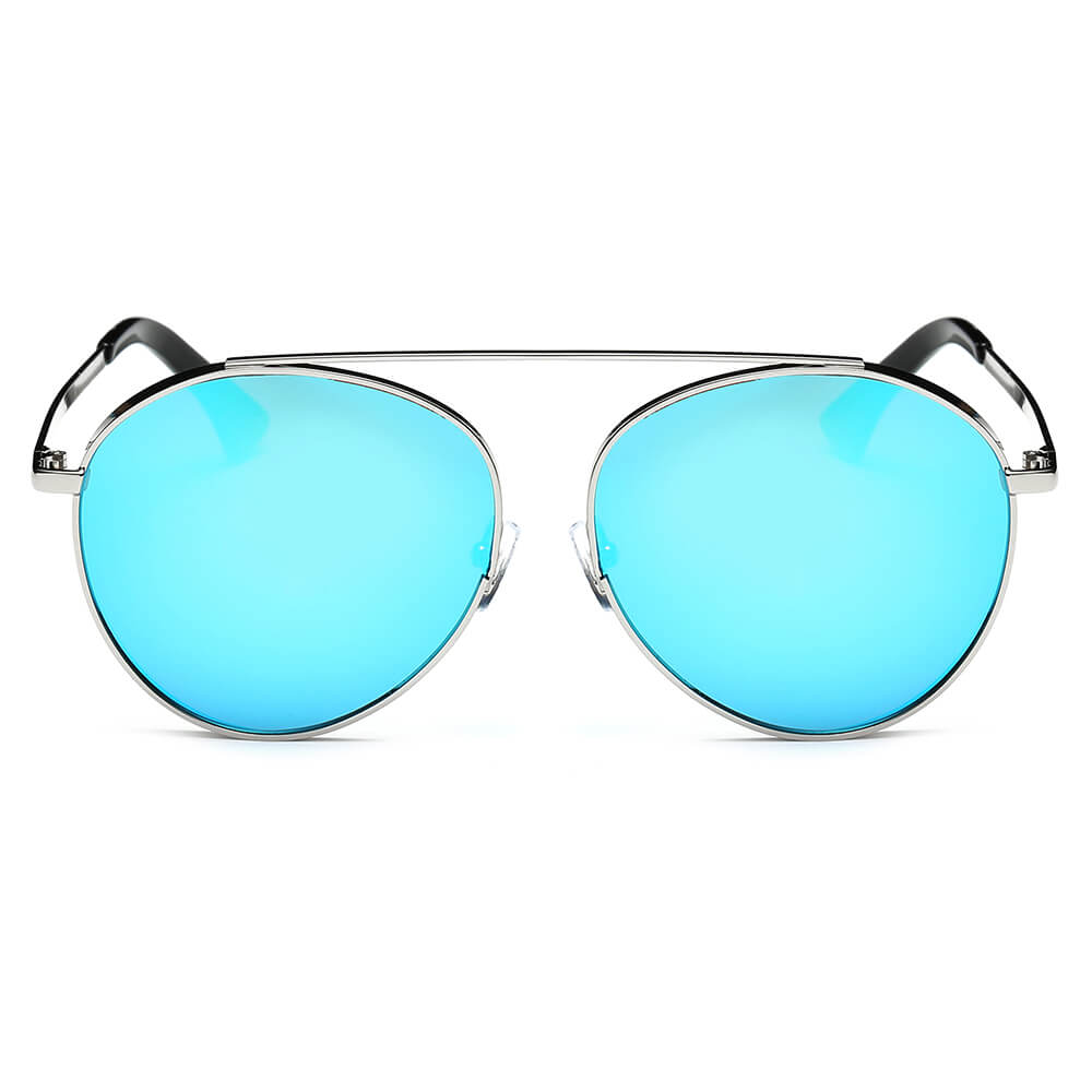 BETHEL | CA08 - Retro Mirrored Lens Teardrop Aviator Sunglasses - Cramilo Eyewear - Stylish Trendy Affordable Sunglasses Clear Glasses Eye Wear Fashion