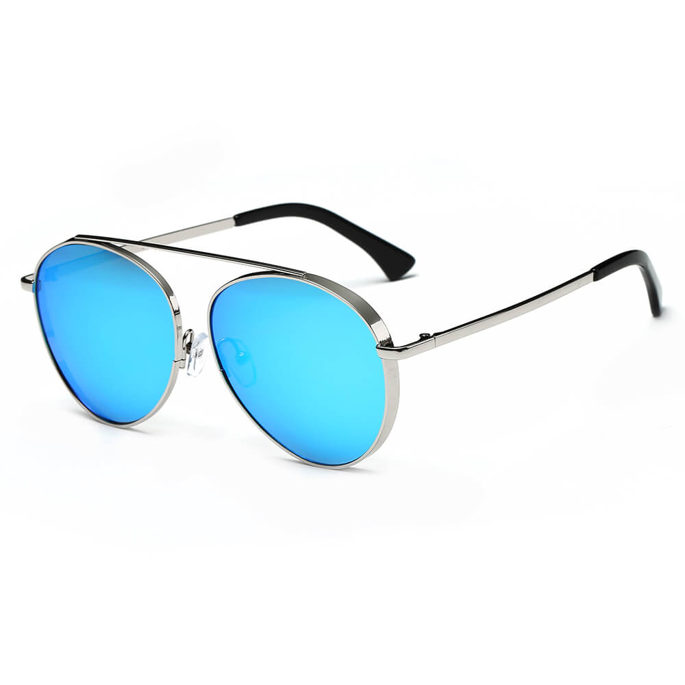 BETHEL | CA08 - Retro Mirrored Lens Teardrop Aviator Sunglasses - Cramilo Eyewear - Stylish Trendy Affordable Sunglasses Clear Glasses Eye Wear Fashion