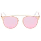 FRISCO | A18 - Modern Horn Rimmed Metal Frame Round Sunglasses - Cramilo Eyewear - Stylish Trendy Affordable Sunglasses Clear Glasses Eye Wear Fashion
