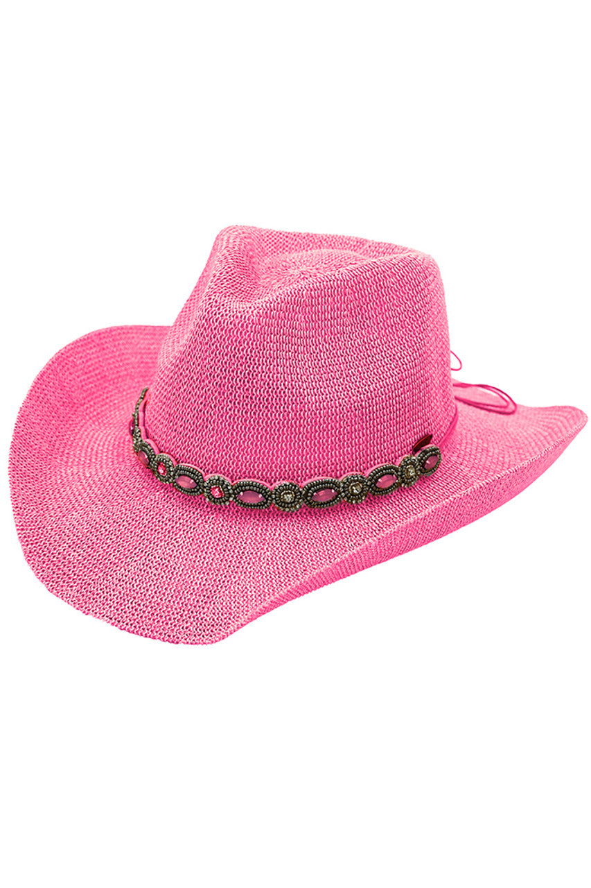 C.C Rhinestone Jewel Charm Trim Cowboy  Hat - Charming Charlie
