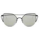 DILLON | D70 - Modern Cat Eye Mirrored Flat Lens Sunglasses Circle - Cramilo Eyewear - Stylish Trendy Affordable Sunglasses Clear Glasses Eye Wear Fashion