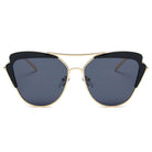 GALVESTON | CD11 - Women's Brow Bar Mirrored Lens Cat Eye Sunglasses - Cramilo Eyewear - Stylish Trendy Affordable Sunglasses Clear Glasses Eye Wear Fashion