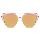 GALVESTON | CD11 - Women's Brow Bar Mirrored Lens Cat Eye Sunglasses - Cramilo Eyewear - Stylish Trendy Affordable Sunglasses Clear Glasses Eye Wear Fashion