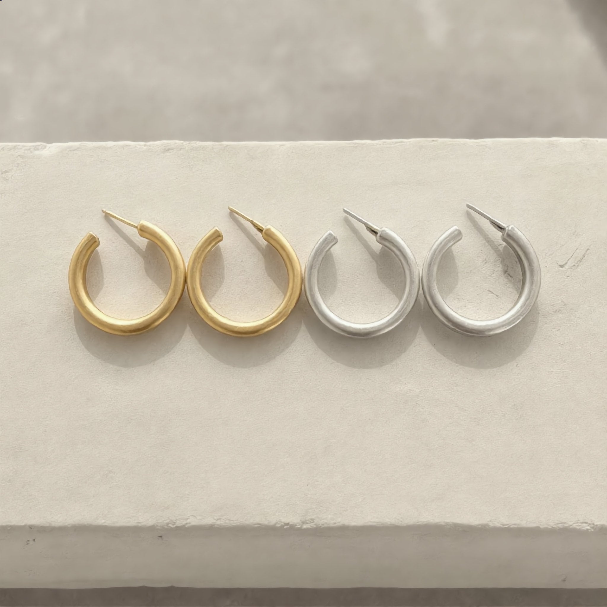 Classic Matte Gold & Silver Hoop Earrings - Charming Charlie