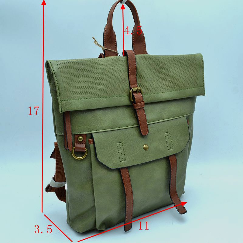 Long Lasting Vintage Leather Backpack Laptop Messenger Bag - Backpacks