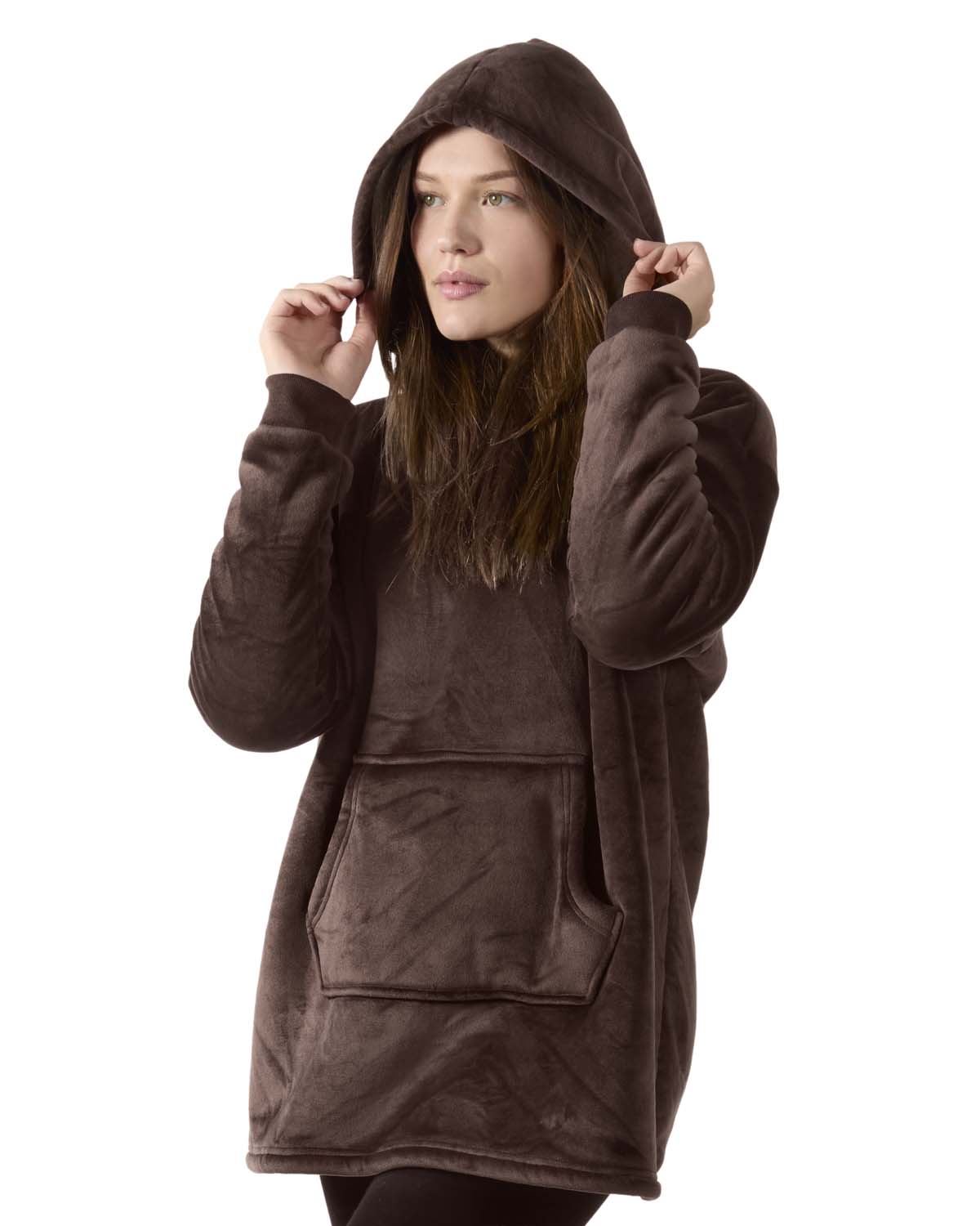 Women's Sherpa-Lined Soft Velour Hooded Lounge Top - Charming Charlie