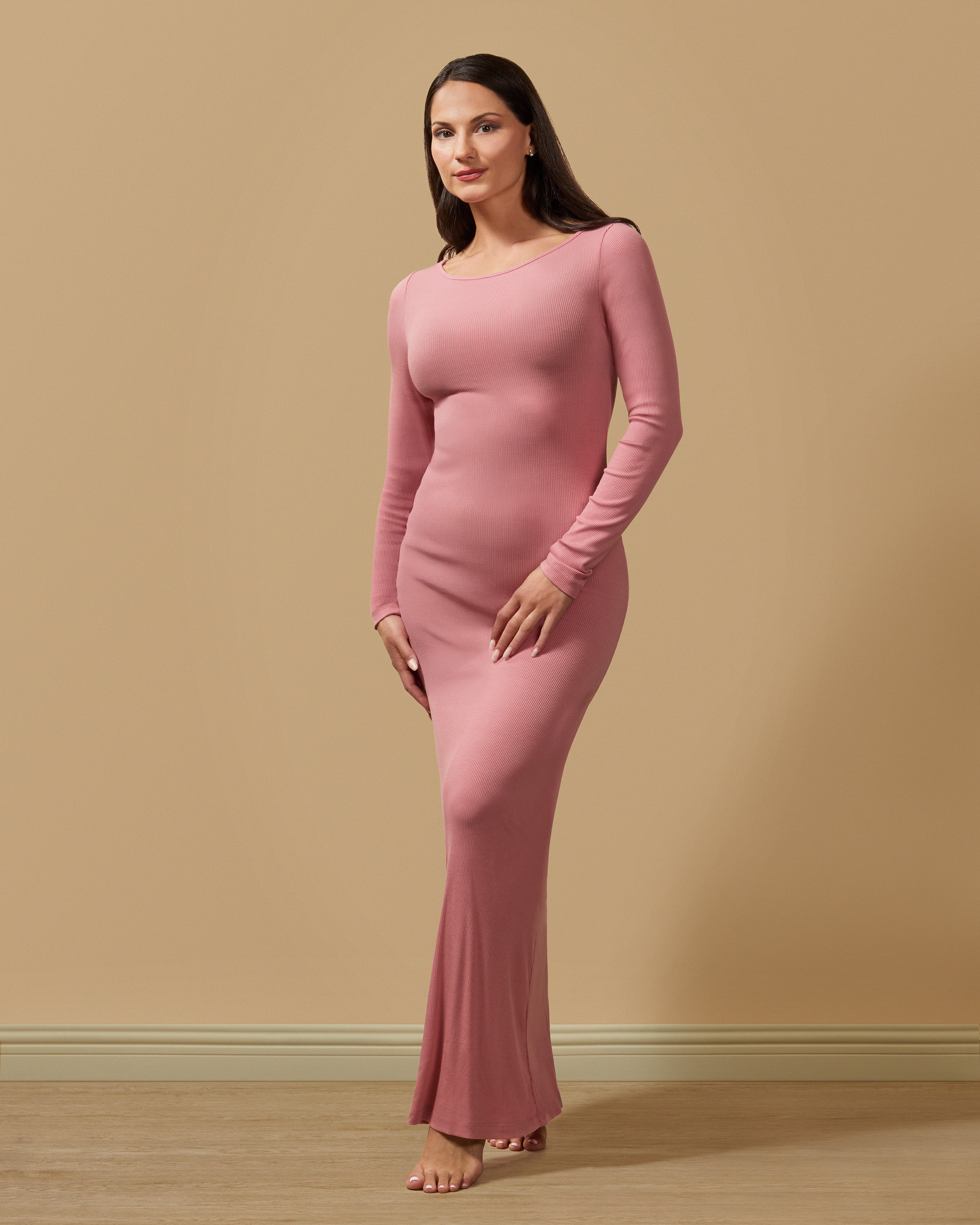 Women's Luxe Ribbed Bamboo Blend Full-Length Nightgown - Charming Charlie