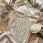Cascading Multi-Strand Pearl Necklace with Silver-Tone Clasp - Charming Charlie