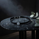 Black Leather Choker with Hexagonal Crystal Buckle - Charming Charlie