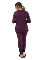 Women's Velvet Racing Stripe Trim Long Sleeve Pajama Set - Charming Charlie