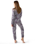 2 Piece Women's Purple Blossom Long Sleeve and Tapered Pant Pajama Set - Charming Charlie