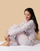 Women's Pastel Zebra Long Sleeve Pajama Set - Charming Charlie