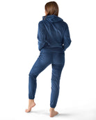 2 Piece Women's Plush Ribbed Velour Hooded Sweatshirt Set - Charming Charlie