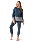 2 Piece Women's Two Tone Blue and Gray Pajama Set - Charming Charlie
