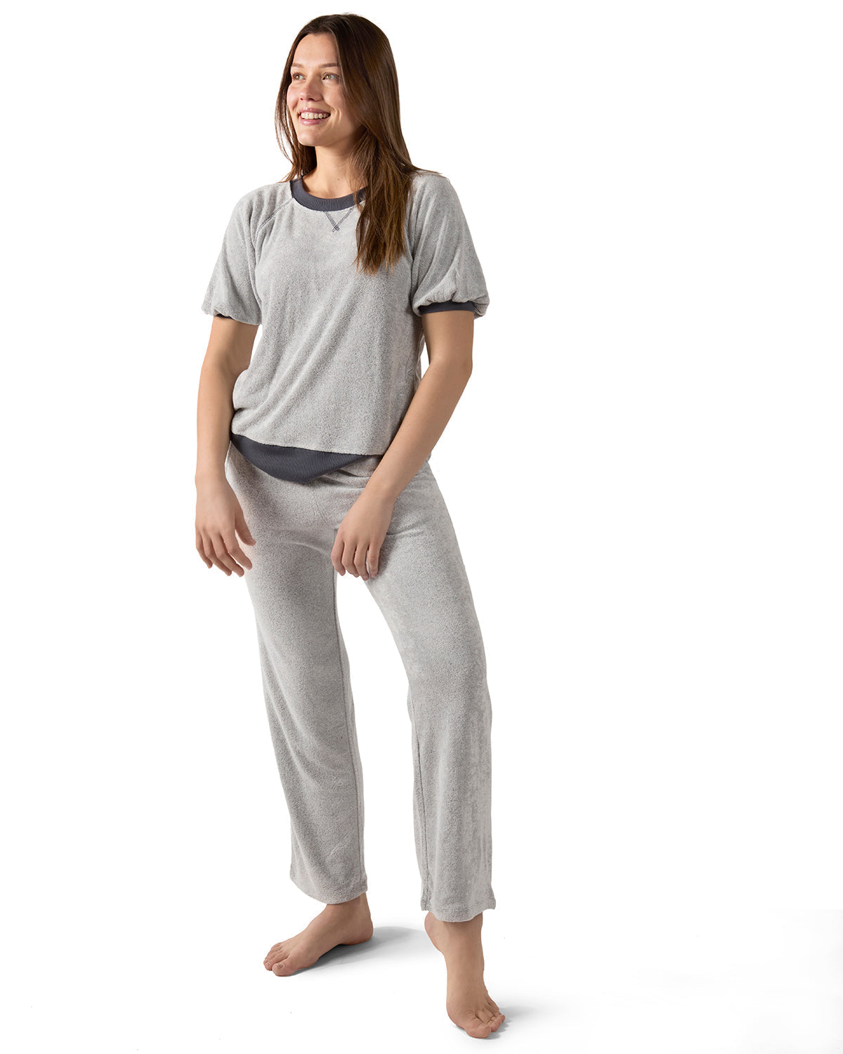 Women's Bamboo-Blend Spa Terry Matching Top and Pants Set - Charming Charlie