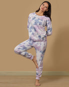 Women's Tie Dye French Terry Cotton Blend Jogger Pants Set - Charming Charlie