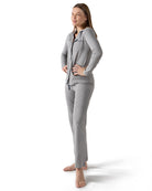 Women's Notch Collar Cotton Blend Pant Pajama Set - Charming Charlie