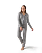 Women's Notch Collar Cotton Blend Pant Pajama Set - Charming Charlie