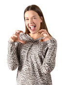 Women's Leopard Print Cotton Blend Pajama Set - Charming Charlie