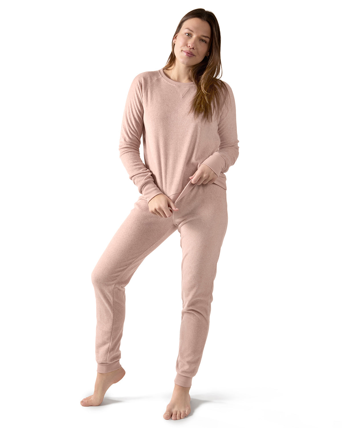 2 Piece Women's Cozy Fleece Matching Jogger Pants Set - Charming Charlie