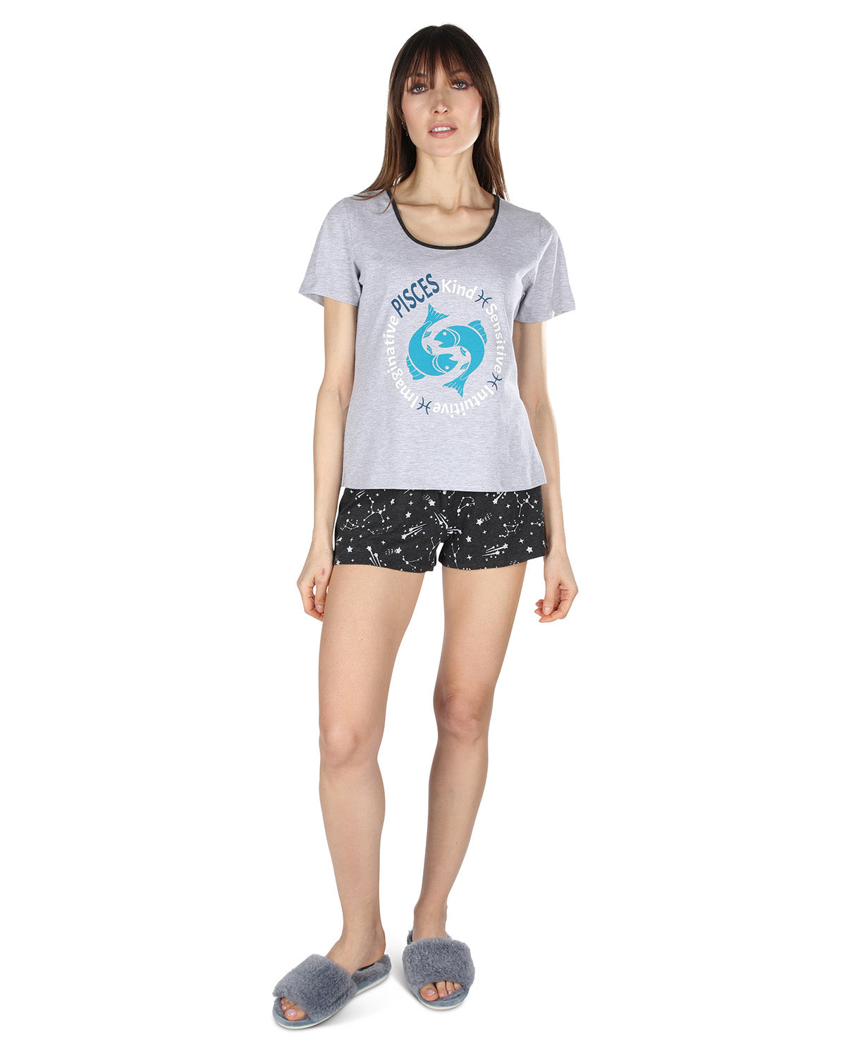 Women's Pisces Zodiac Sign PJ Short Set