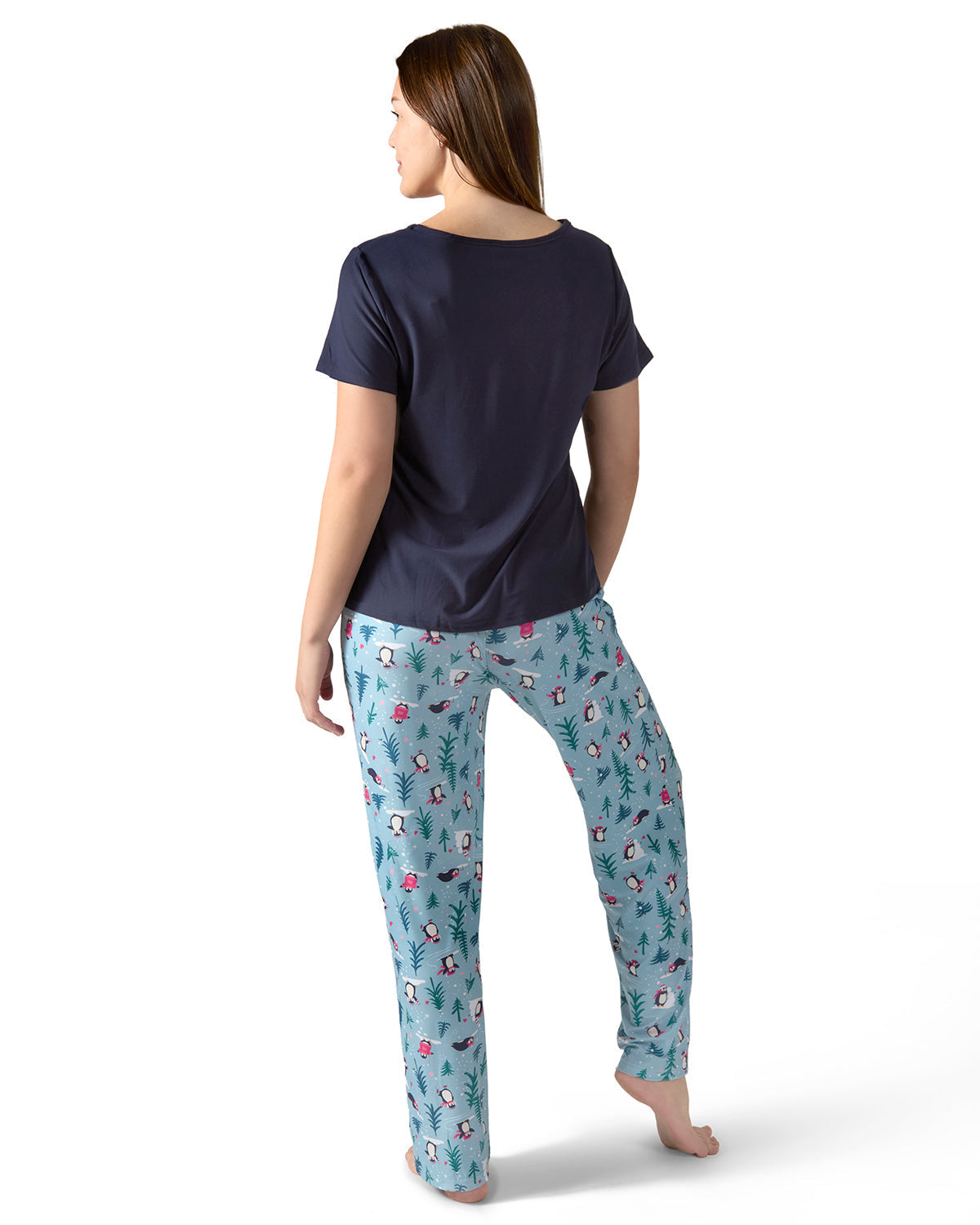 Women's Winter Penguin Two Piece PJ Set in a Bag - Charming Charlie