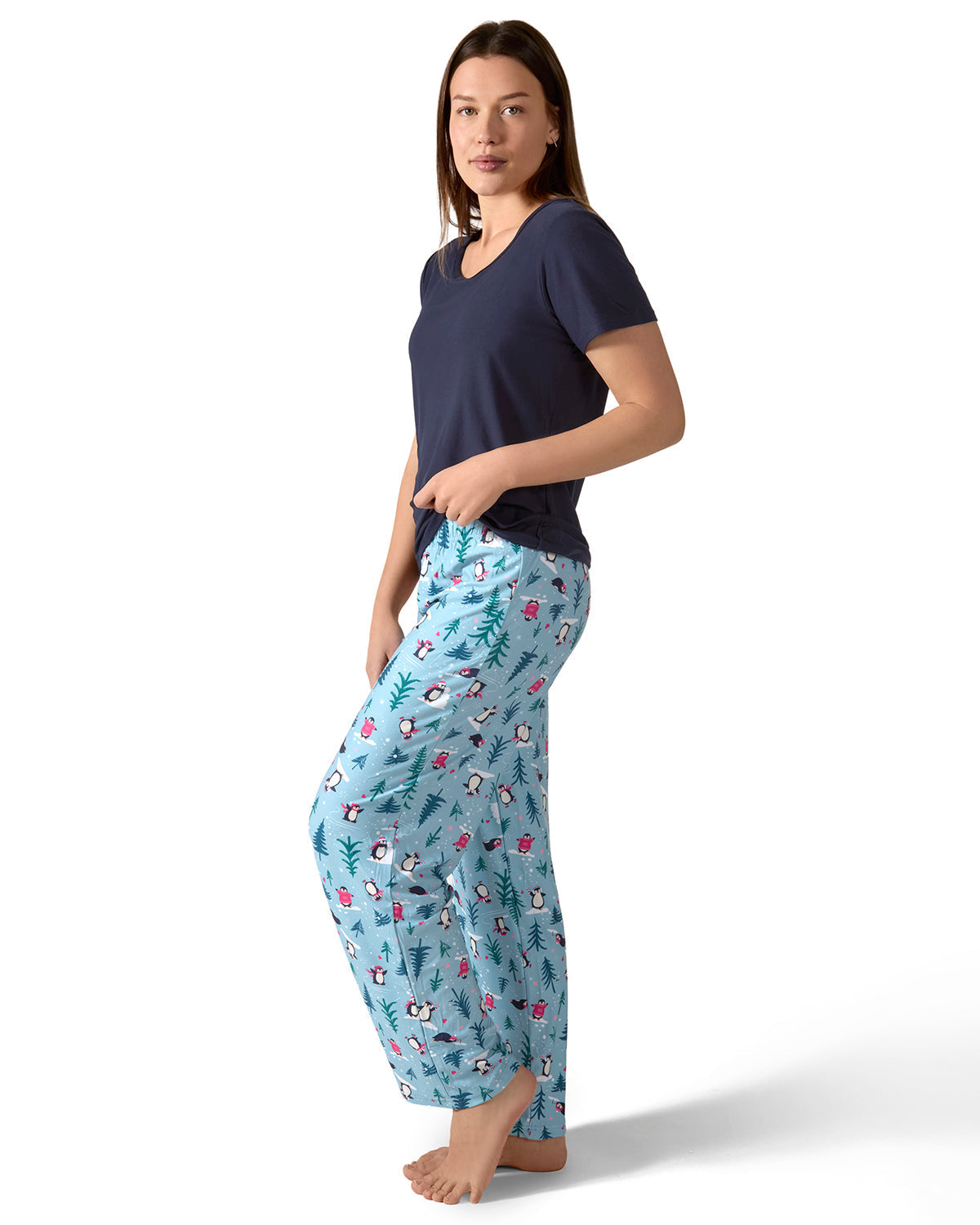 Women's Winter Penguin Two Piece PJ Set in a Bag - Charming Charlie
