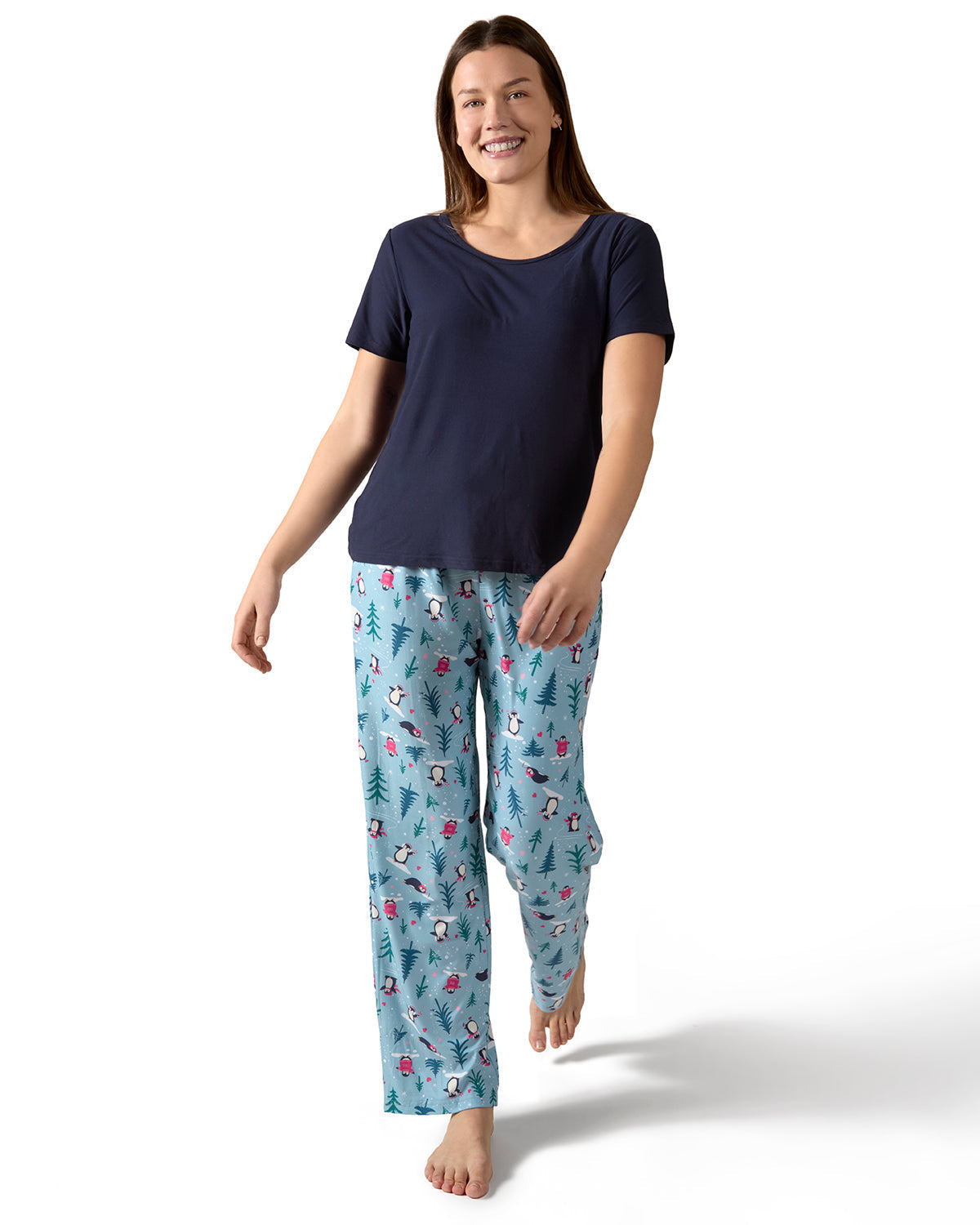 Women's Winter Penguin Two Piece PJ Set in a Bag - Charming Charlie