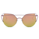 DILLON | D70 - Modern Cat Eye Mirrored Flat Lens Sunglasses Circle - Cramilo Eyewear - Stylish Trendy Affordable Sunglasses Clear Glasses Eye Wear Fashion