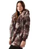 Women's Tie Dye Plush Hooded Cardigan Sweater - Charming Charlie