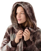 Women's Tie Dye Plush Hooded Cardigan Sweater - Charming Charlie