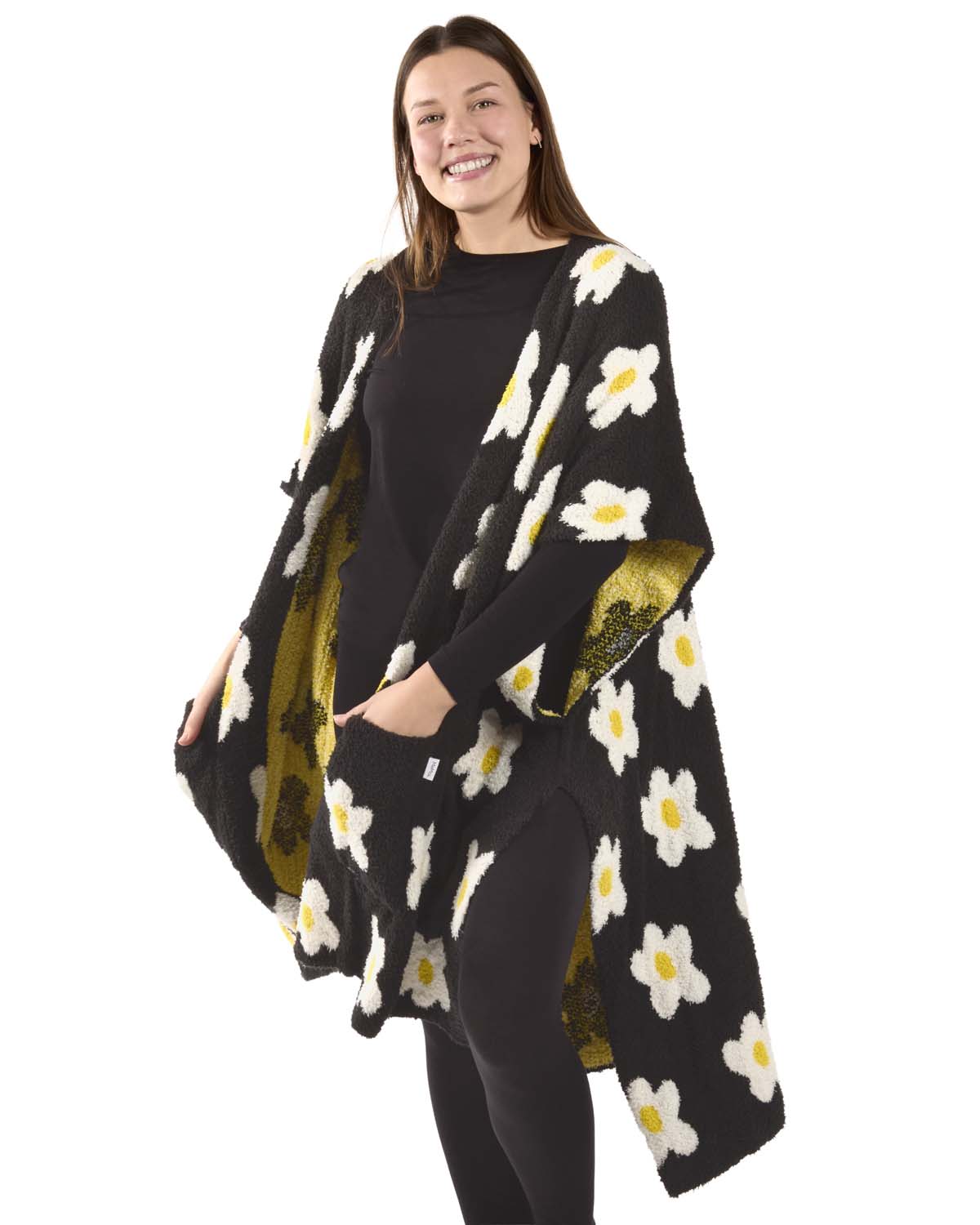 Women's Daisy Cozy Knit Wearable Throw Robe - Charming Charlie