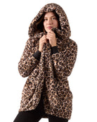 Women's Leopard Plush Hooded Cardigan - Charming Charlie