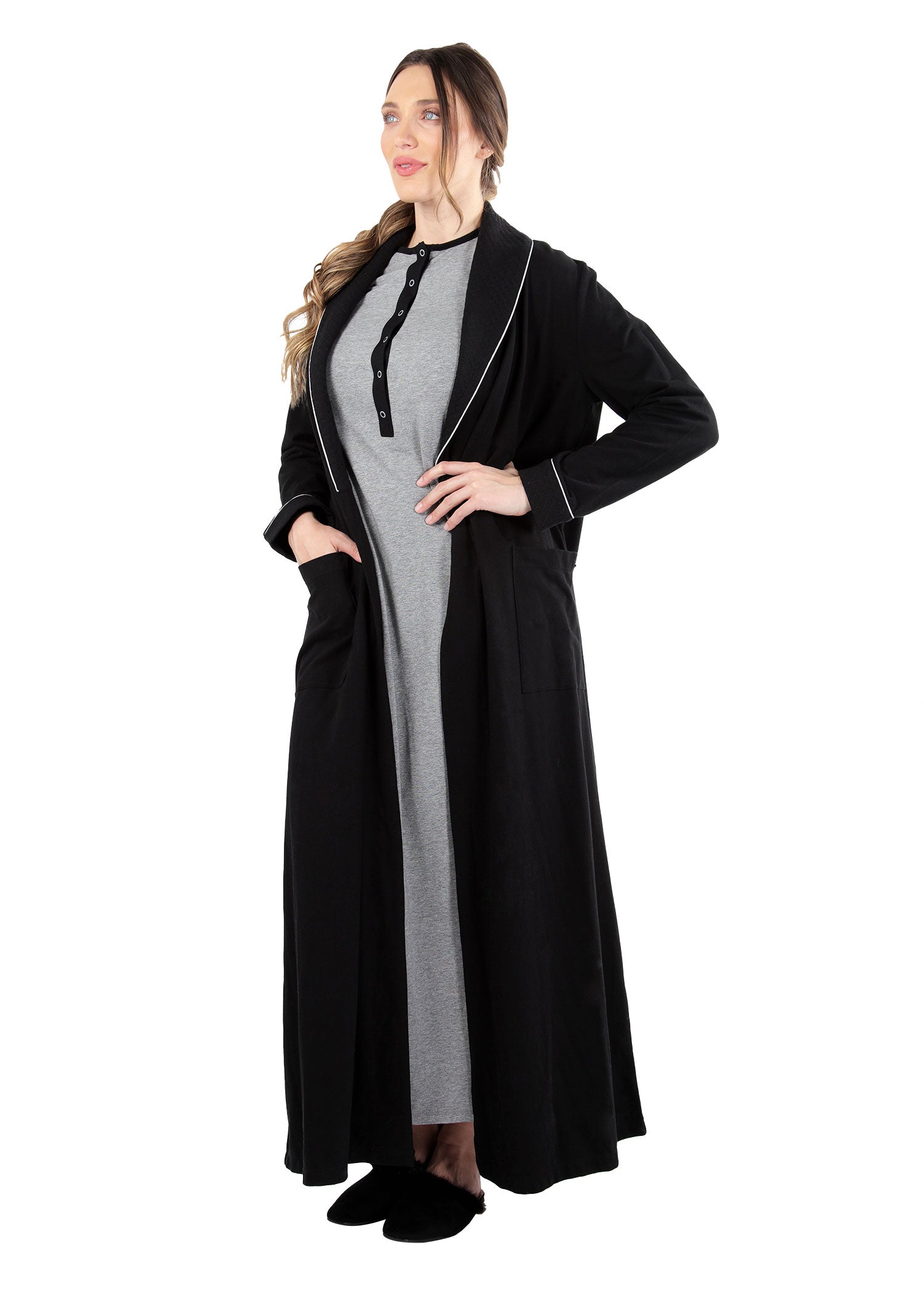 Women's Cotton Blend Heavy Quilted Full-Length Robe - Charming Charlie