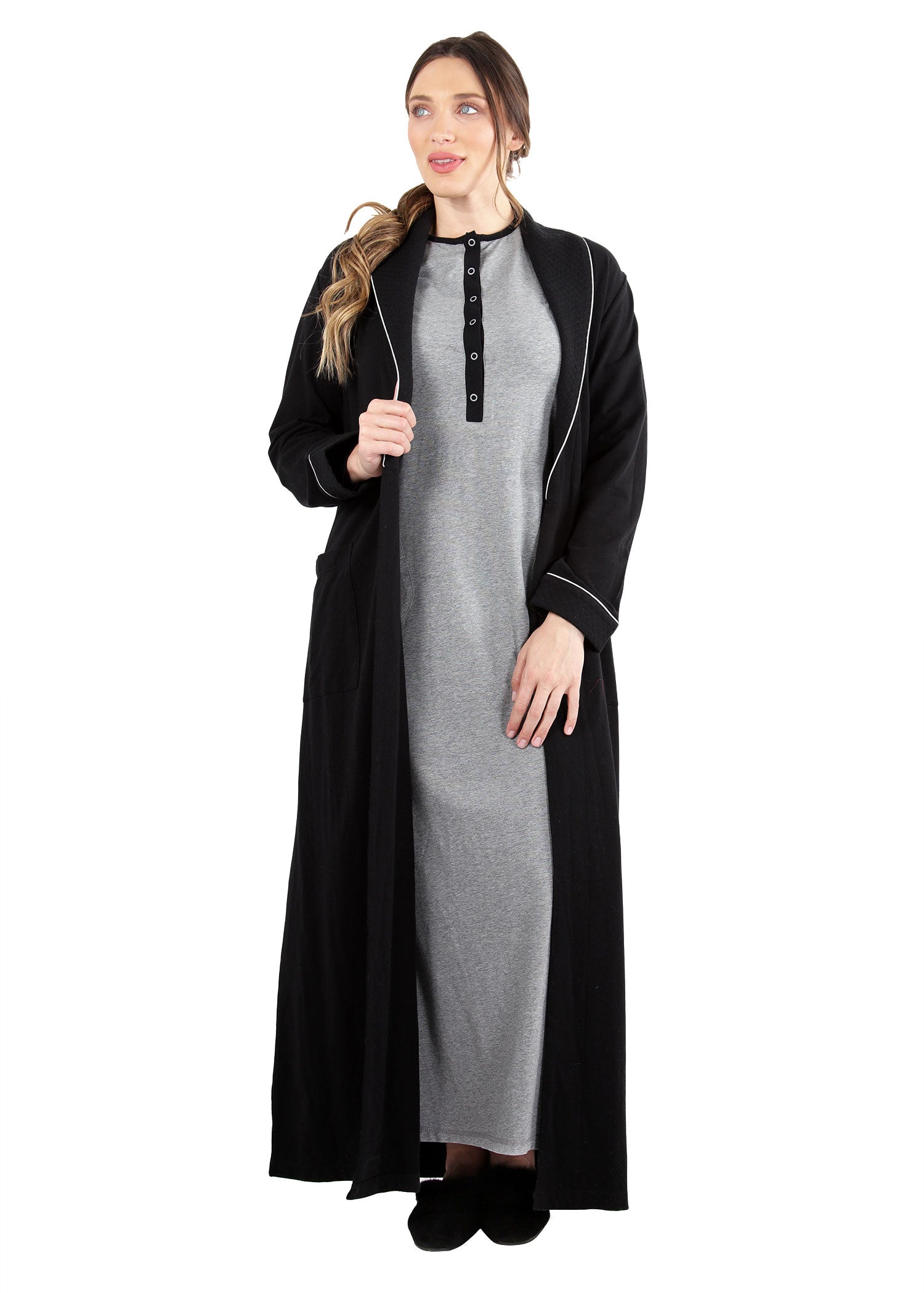 Women's Cotton Blend Heavy Quilted Full-Length Robe - Charming Charlie