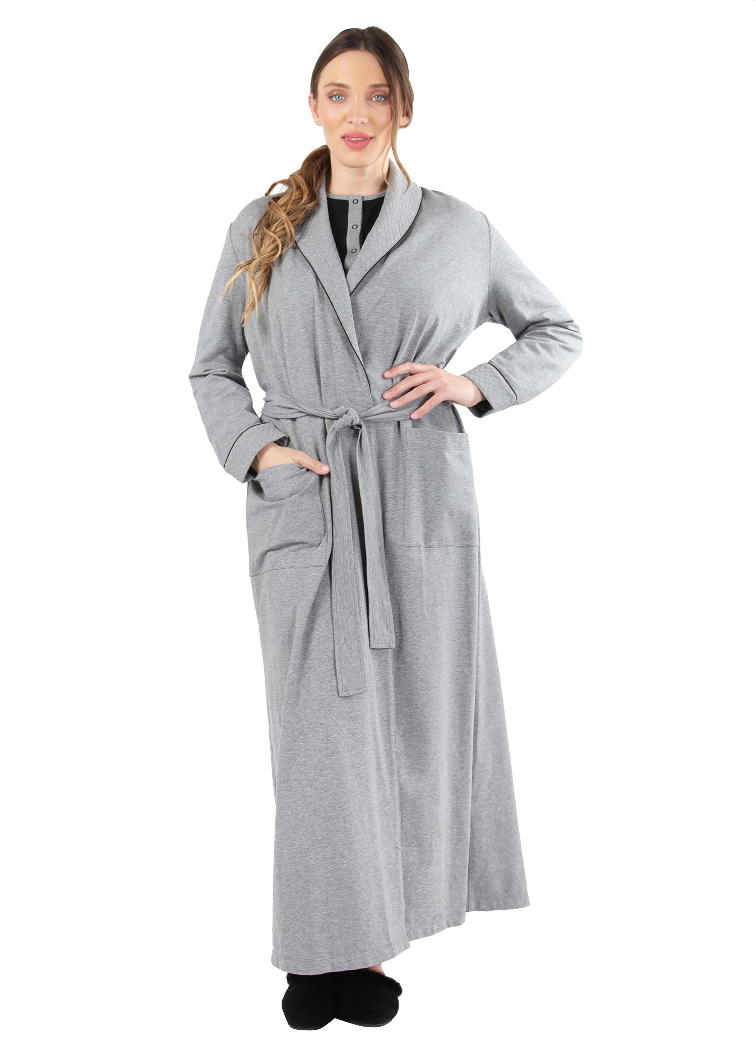Women's Cotton Blend Heavy Quilted Full-Length Robe - Charming Charlie