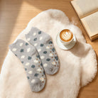 Cozy Grey Polka Dot Non-Slip Fuzzy Socks - Charming Charlie