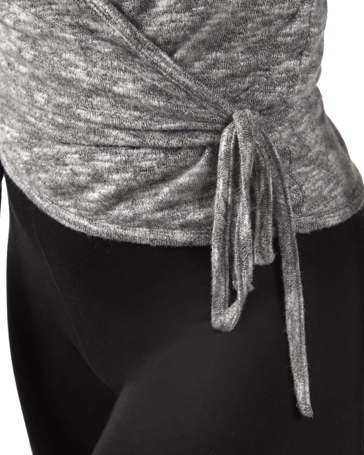 Women's Ultra-Soft Lightweight Hacci Short Wrap Top - Charming Charlie