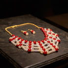 Red and White Beaded Choker Set - Charming Charlie