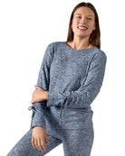 Women's Lounge Pull-Over Top with Ruched Tied Sleeves - Charming Charlie