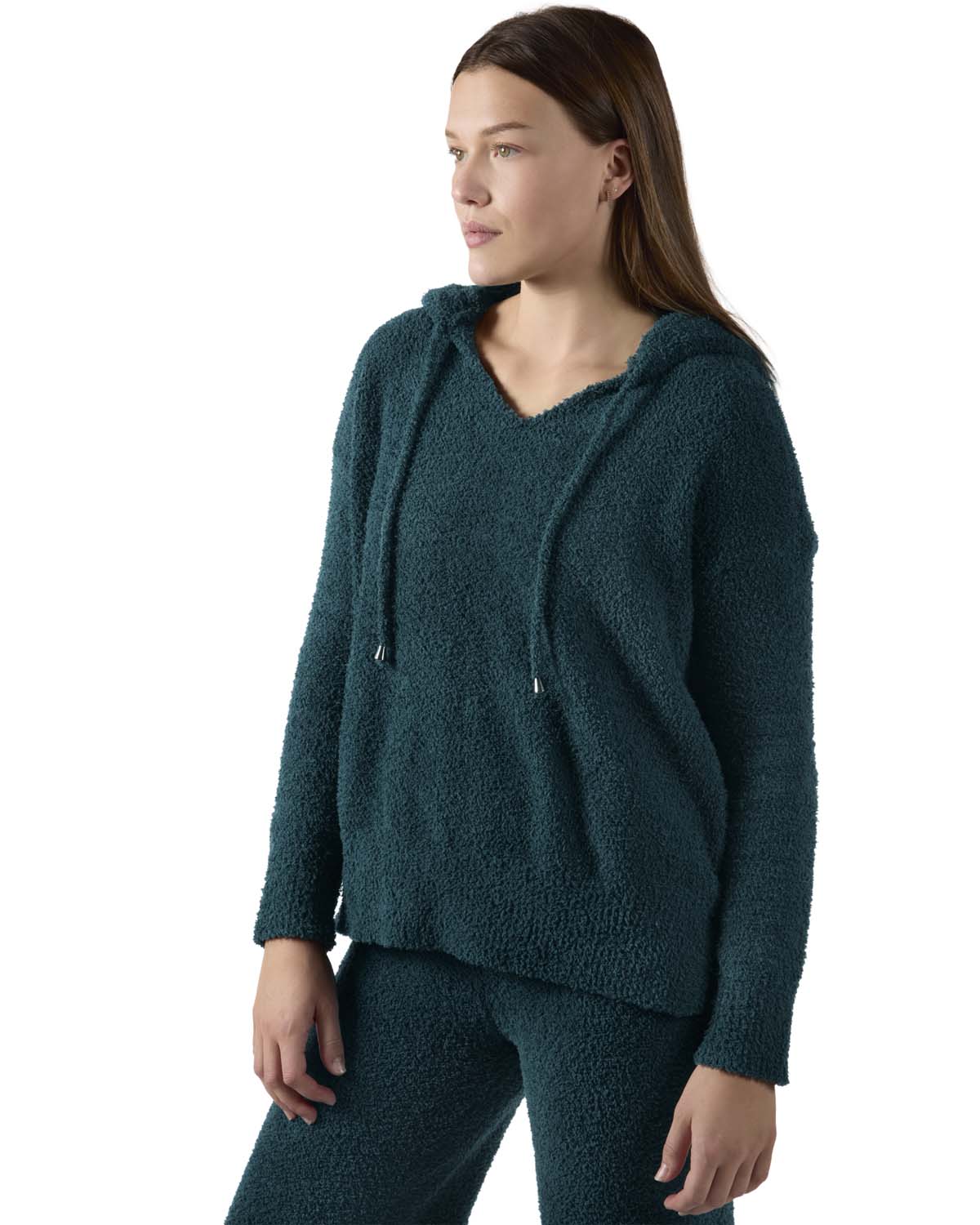Women's Soft Touch Cozy Knit Drawstring Long Sleeve Hoodie - Charming Charlie