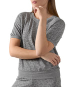 Women's Terry Lounge Leopard Print Short Sleeve Sweatshirt - Charming Charlie