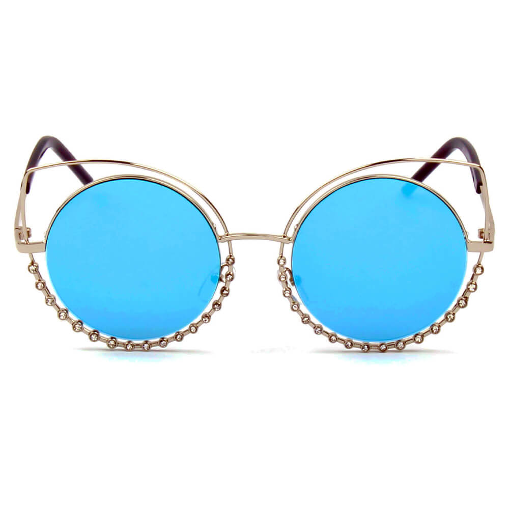 HOLLAND | A21 - Designer Pearl-Studded Cut-Out Cat Eye Princess Sunglasses - Cramilo Eyewear - Stylish Trendy Affordable Sunglasses Clear Glasses Eye Wear Fashion