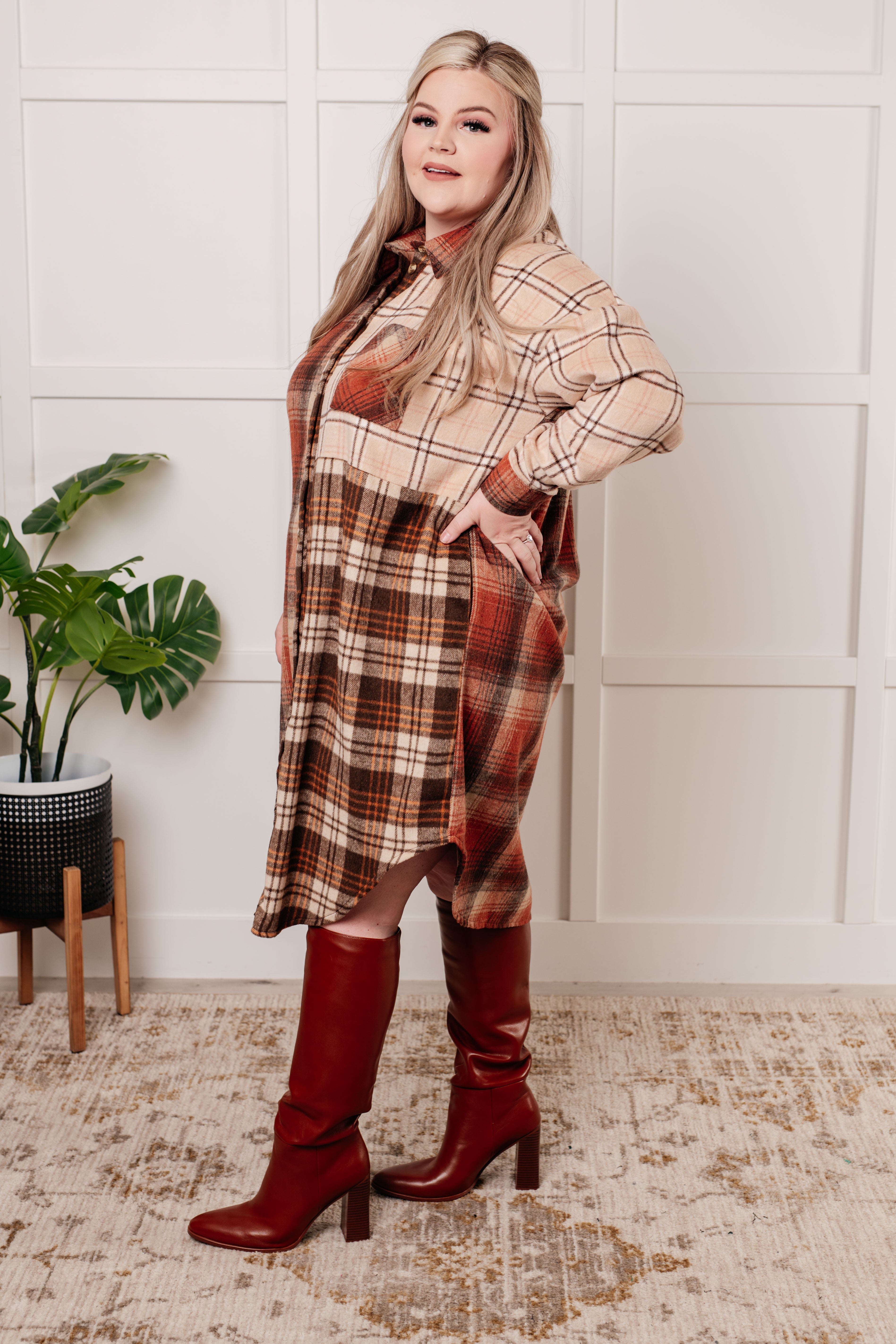 Cabin Fever Flannel Plaid Oversized Shacket - Charming Charlie