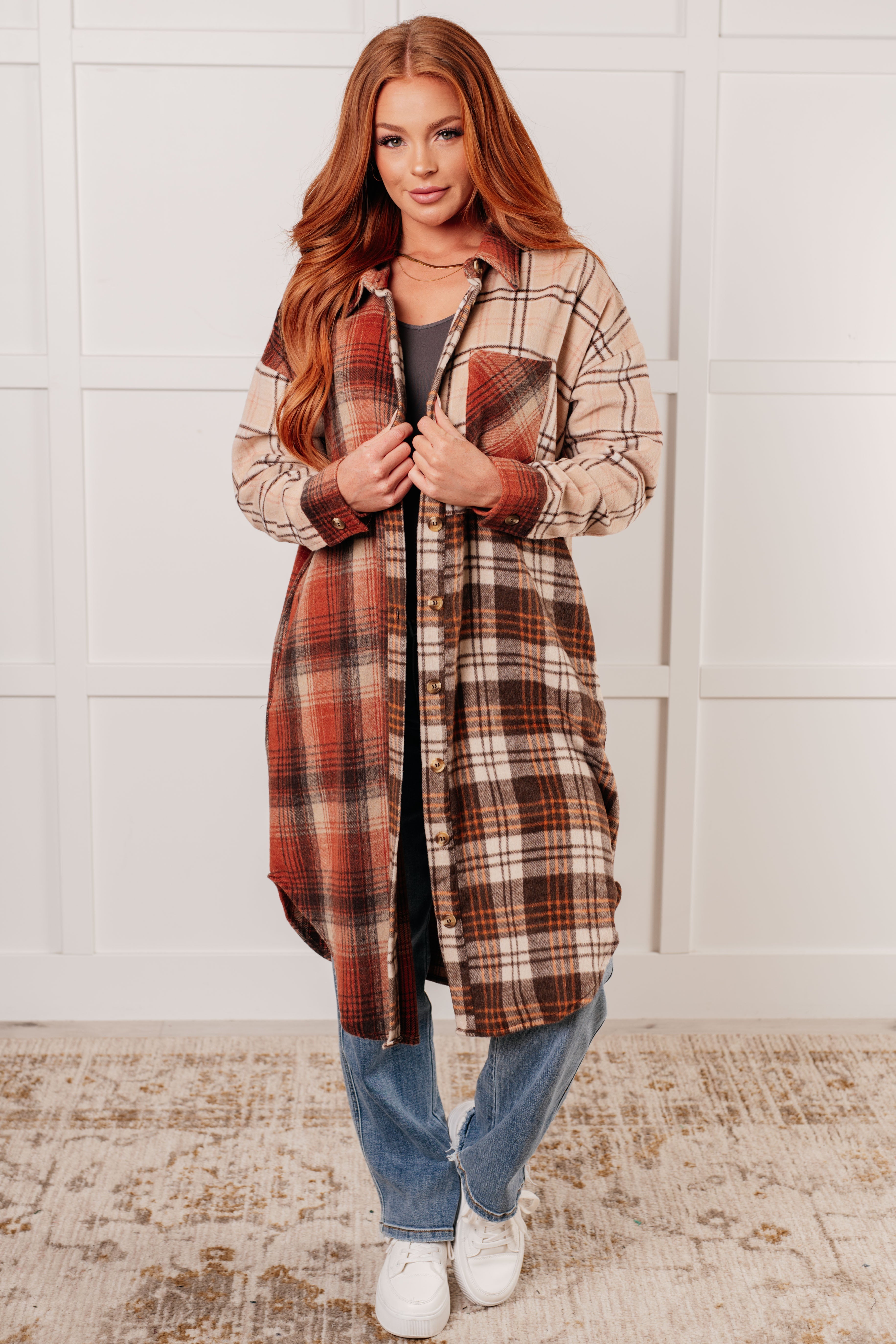 Cabin Fever Flannel Plaid Oversized Shacket - Charming Charlie