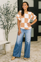 Cafe Check Relaxed Fit Sweater - Charming Charlie
