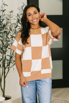 Cafe Check Relaxed Fit Sweater - Charming Charlie